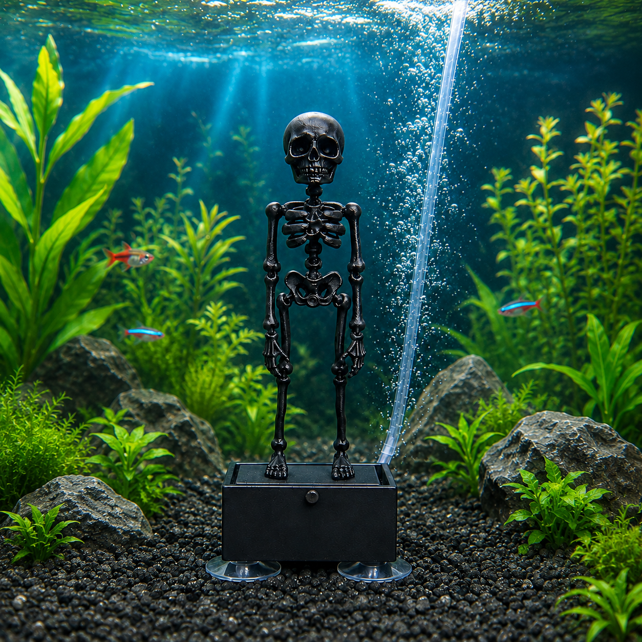 Black skeleton aquarium decoration