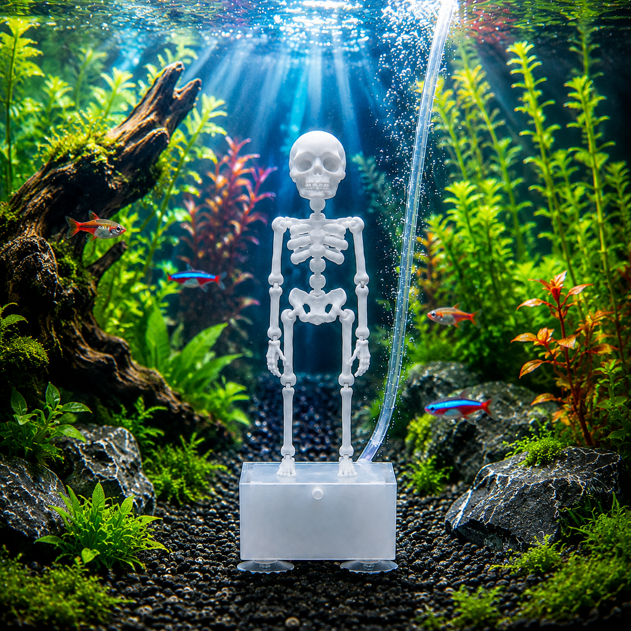 White skeleton aquarium decoration