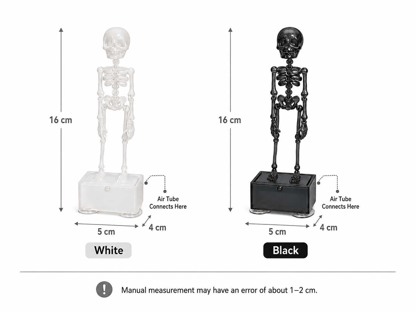 Skeleton aquarium decoration size chart